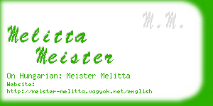 melitta meister business card